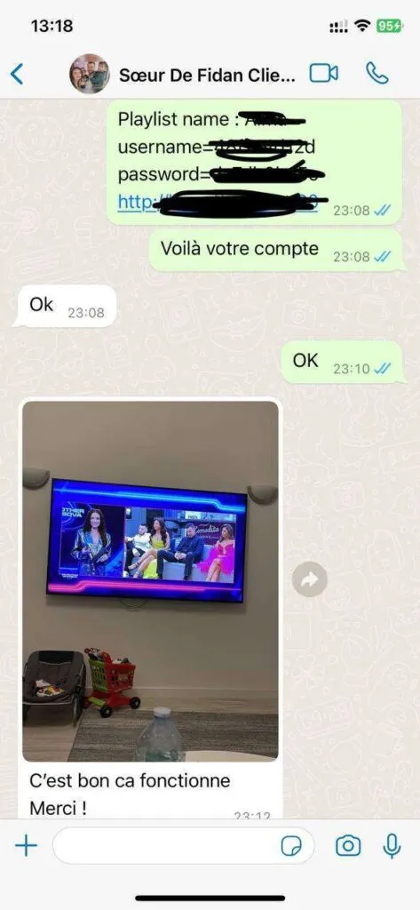 WhatsApp screenshot praising zero buffering during live pay per view